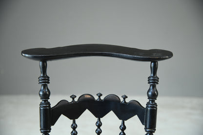 Continental Ebonised Prayer Chair