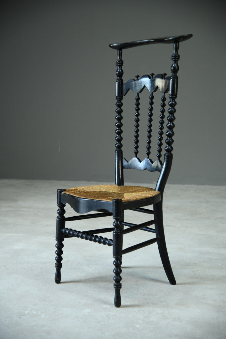 Continental Ebonised Prayer Chair