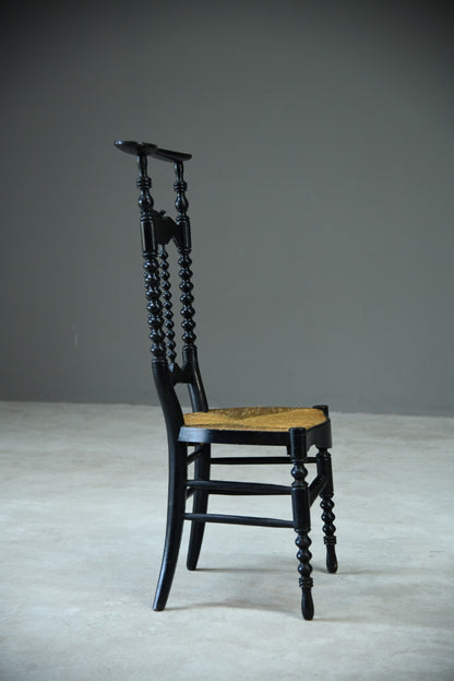 Continental Ebonised Prayer Chair