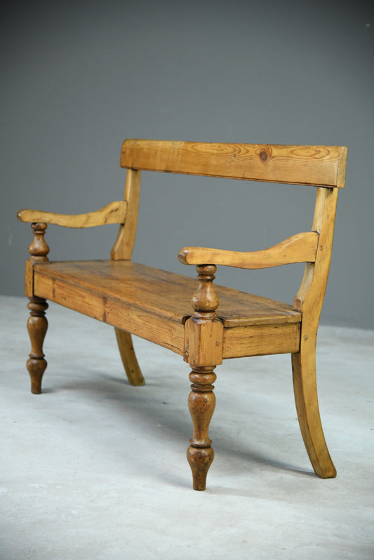 Rustic Pine Bar Back Bench