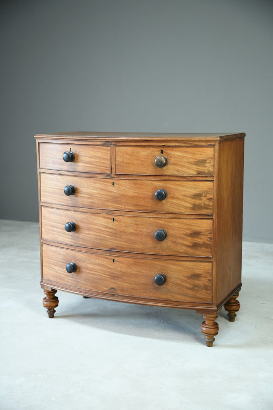 Antique Mahogany Bow Front Chest of Drawers