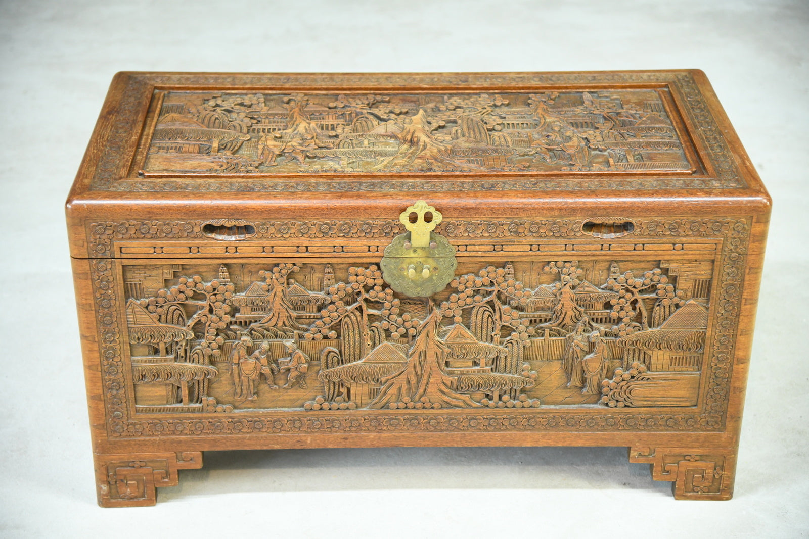 Chinese Carved Camphor Chest