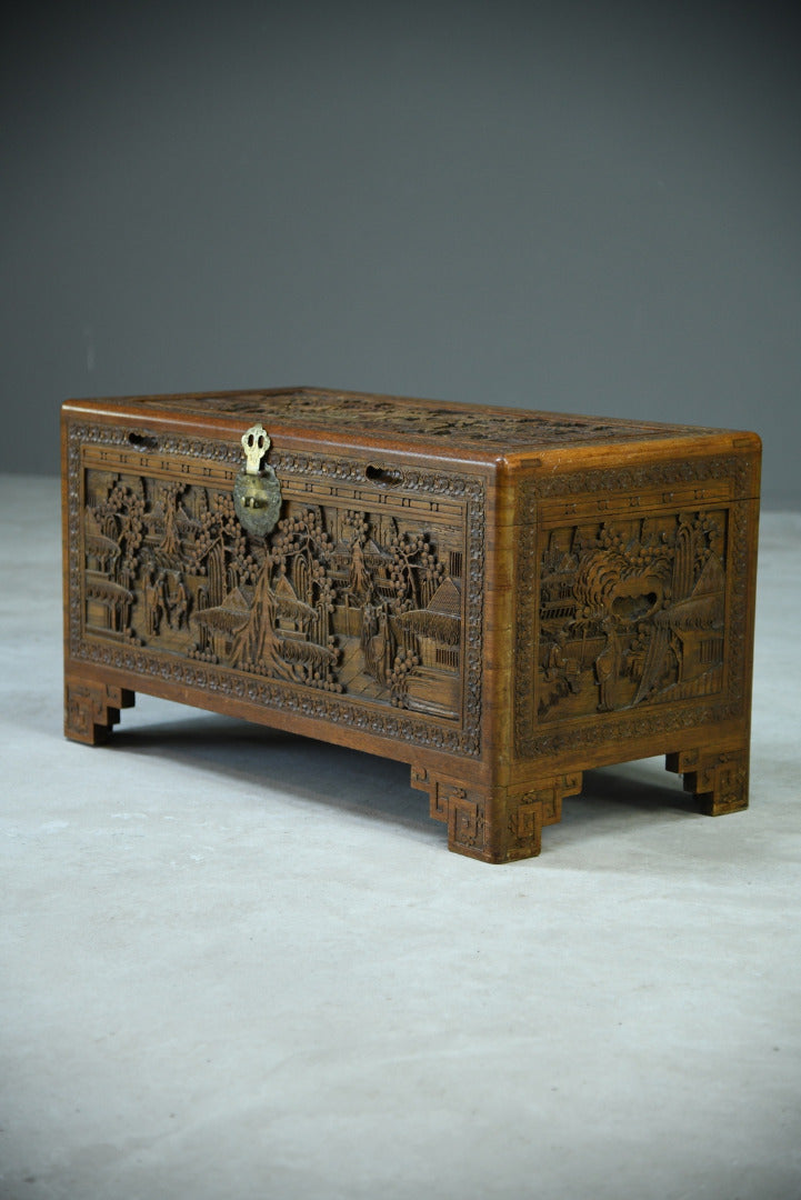 Chinese Carved Camphor Chest