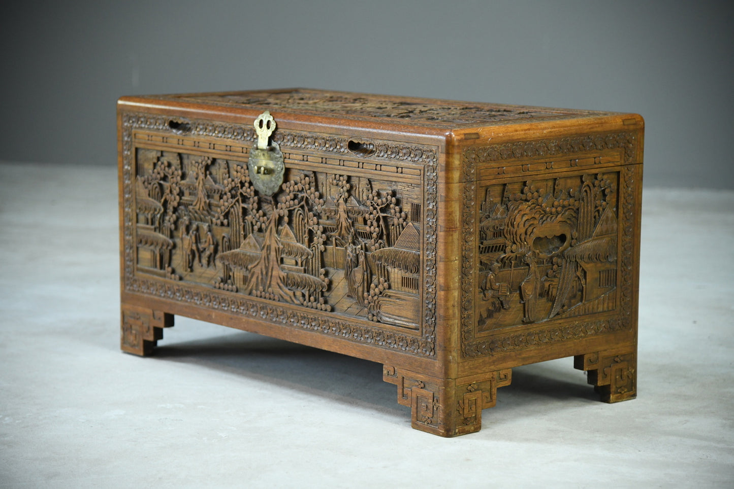 Chinese Carved Camphor Chest