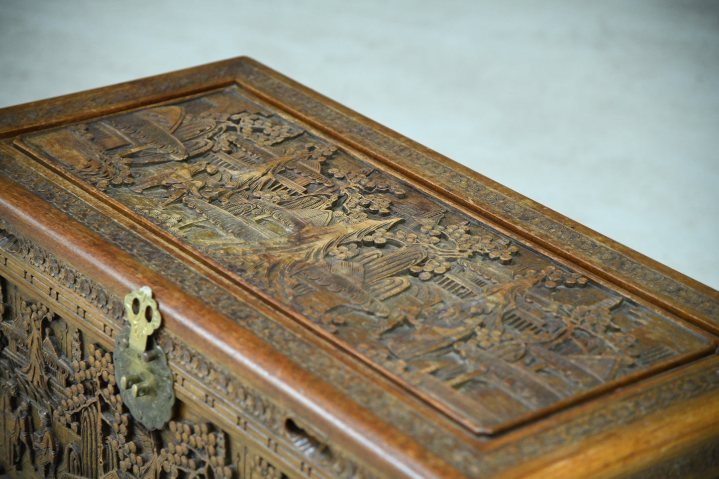 Chinese Carved Camphor Chest