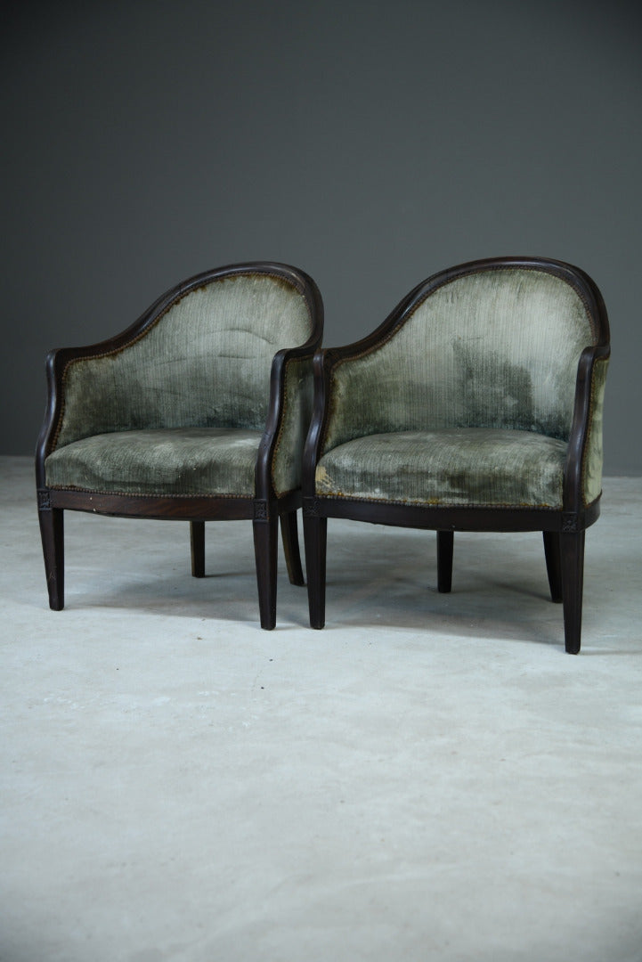 Pair Antique Tub Chairs