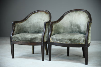 Pair Antique Tub Chairs