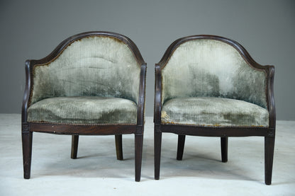 Pair Antique Tub Chairs