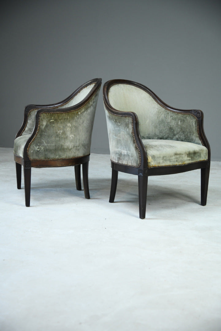 Pair Antique Tub Chairs