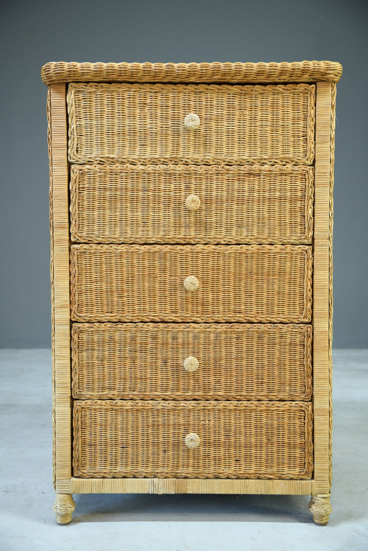 Retro Wicker Chest of Drawers