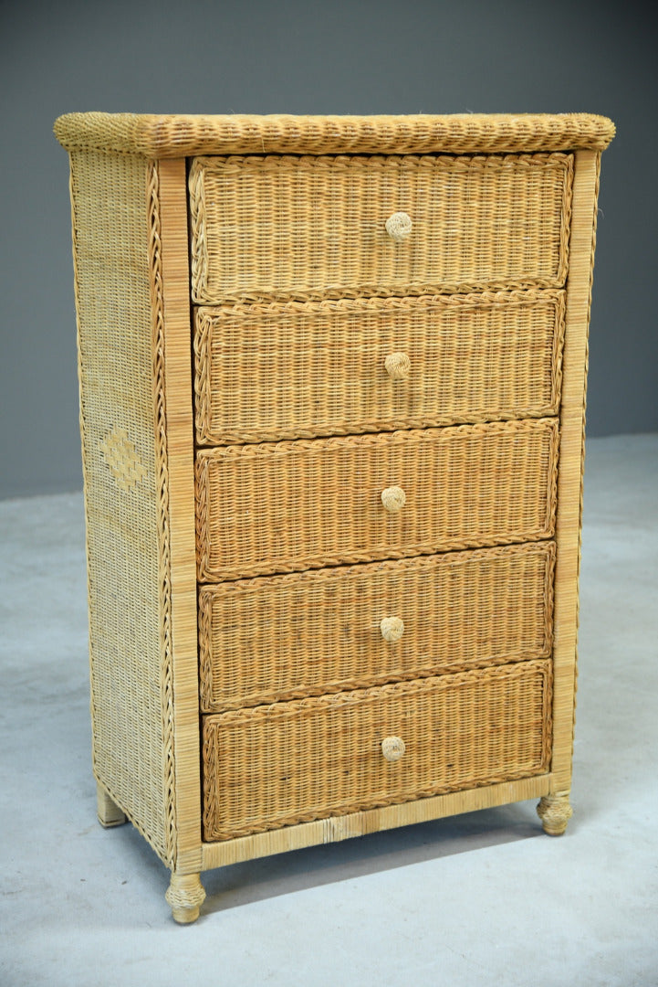 Retro Wicker Chest of Drawers