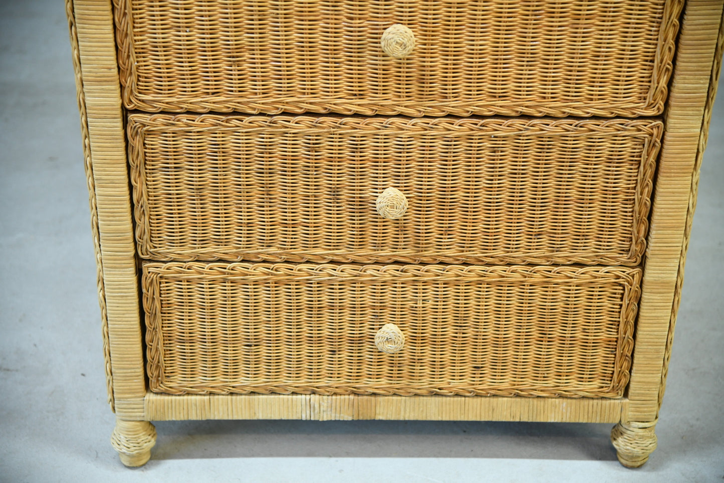 Retro Wicker Chest of Drawers