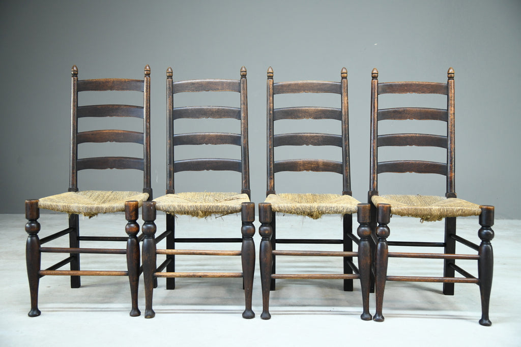 4 Oak Ladderback Dining Chairs