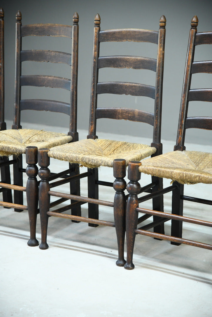 4 Oak Ladderback Dining Chairs