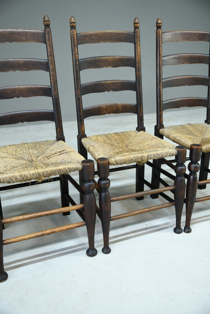 4 Oak Ladderback Dining Chairs