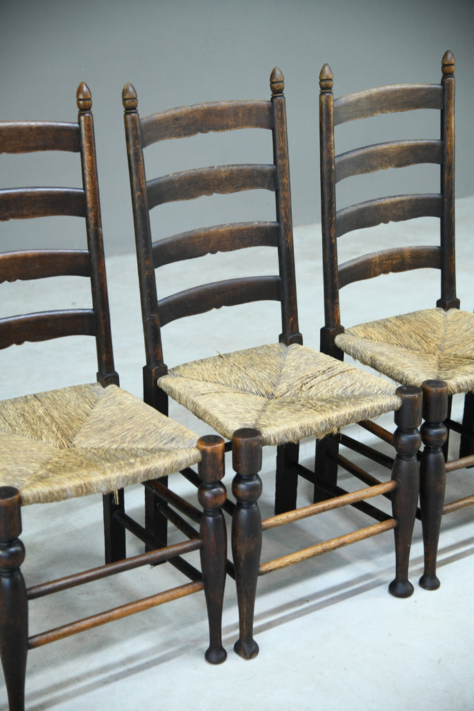 4 Oak Ladderback Dining Chairs