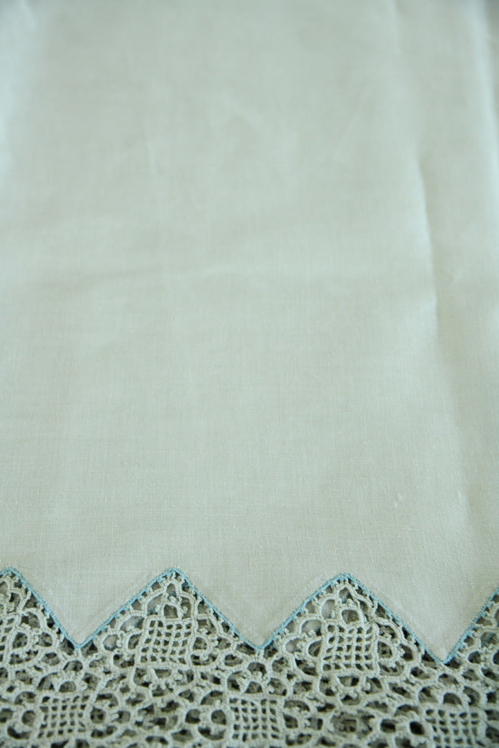 Antique White Linen Tray Cloth