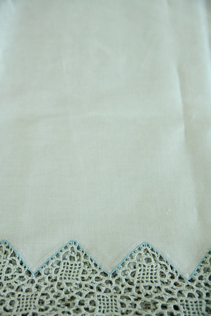 Antique White Linen Tray Cloth