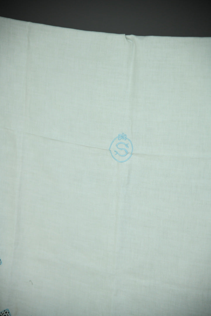 Antique White Linen Tray Cloth