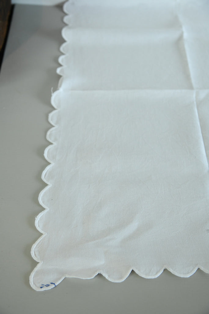 2 Damask Linen Tray Cloth
