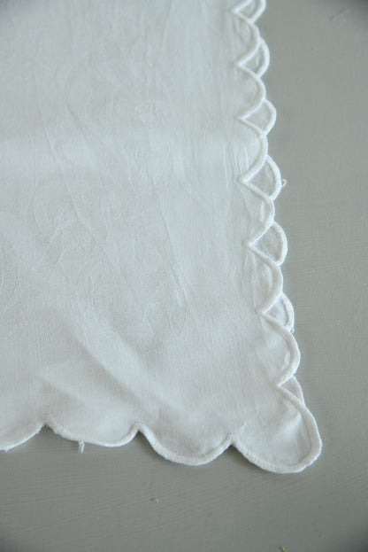 2 Damask Linen Tray Cloth