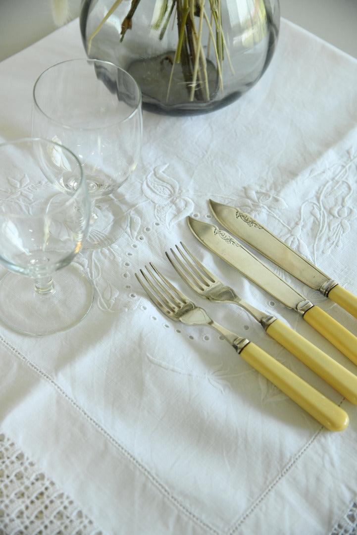 Stunning White Linen Tablecloth