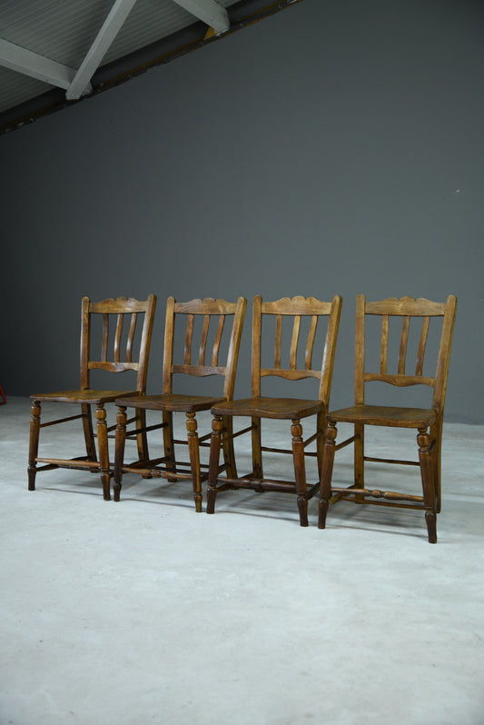 Set 4 Rustic Kitchen Chairs