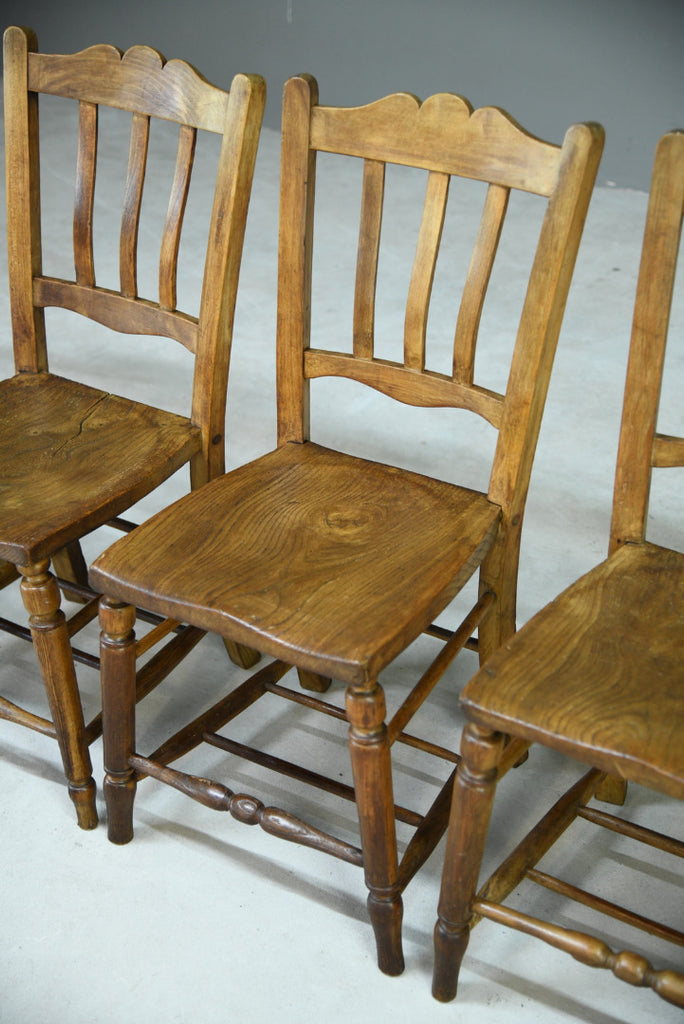 Set 4 Rustic Kitchen Chairs