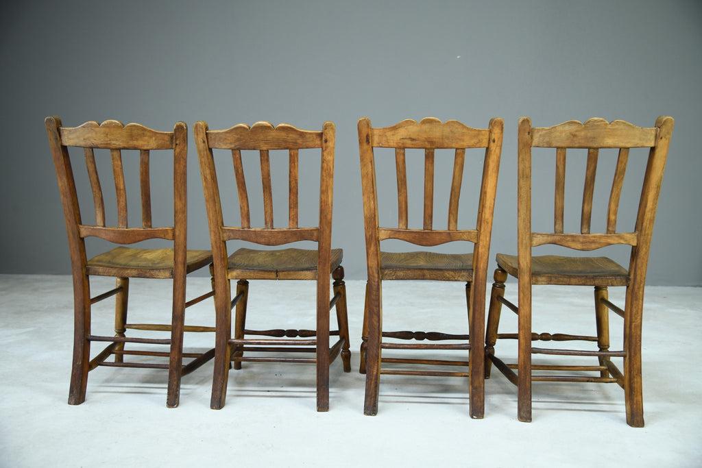 Set 4 Rustic Kitchen Chairs
