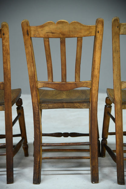 Set 4 Rustic Kitchen Chairs