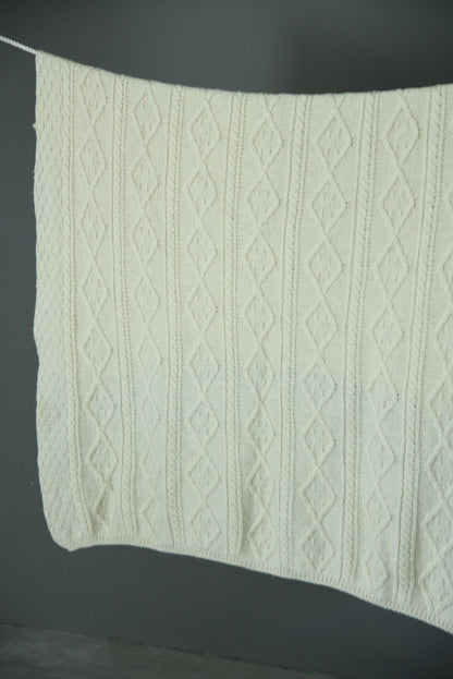 Cream Aran Wool Blanket