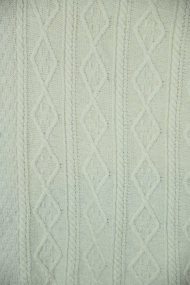 Cream Aran Wool Blanket