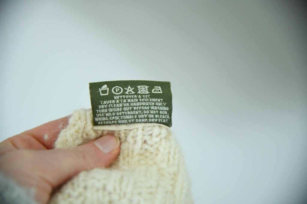 Cream Aran Wool Blanket