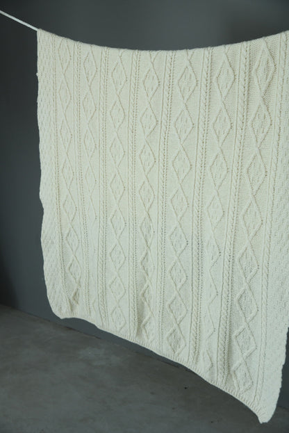 Cream Aran Wool Blanket