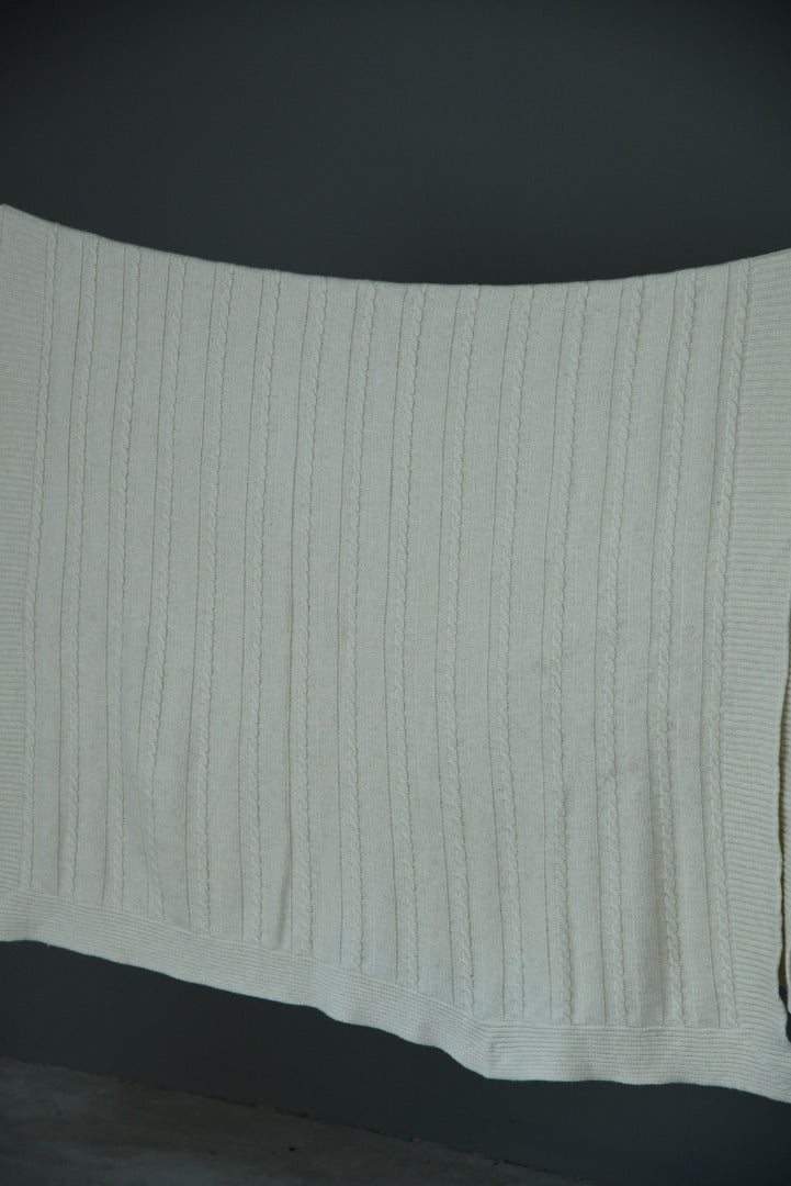 Laura Ashley Cream Wool Blanket