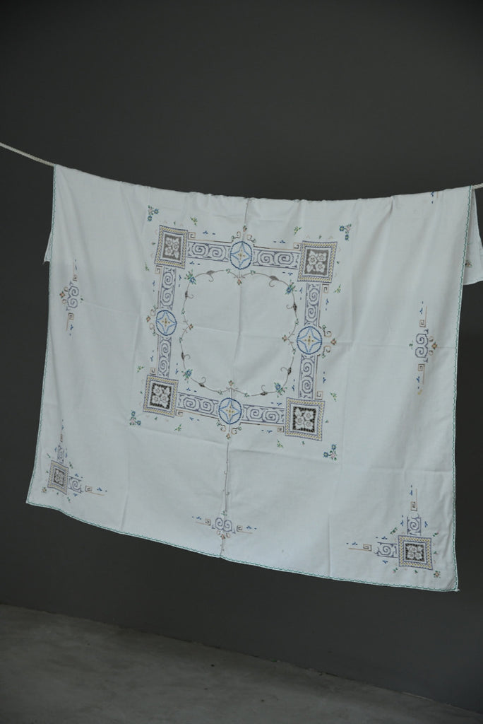 Vintage Square Embroidered Tablecloth