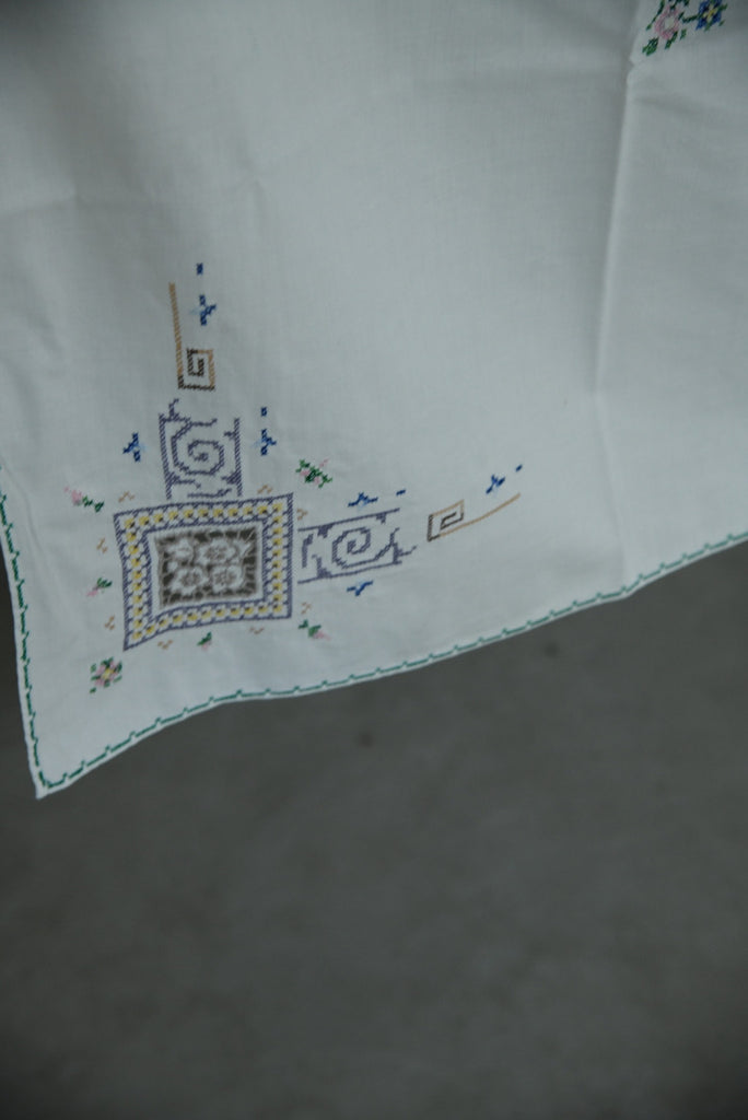 Vintage Square Embroidered Tablecloth