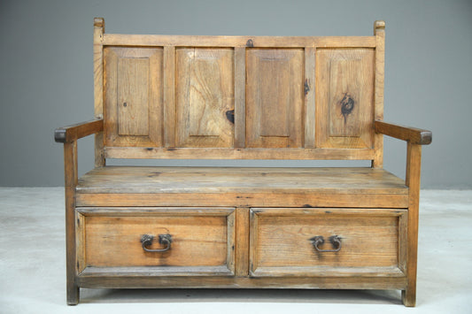 Rustic Pine Storage Bench