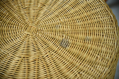 Pair Round Rattan Tables