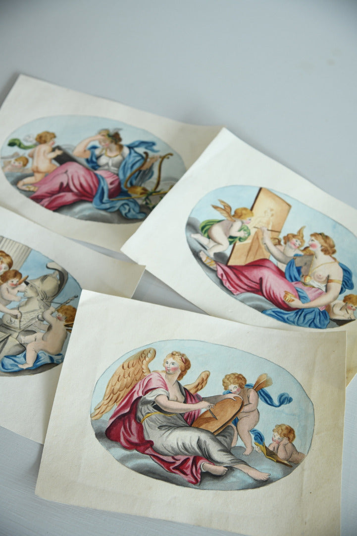 4 Unframed Classical Scenes