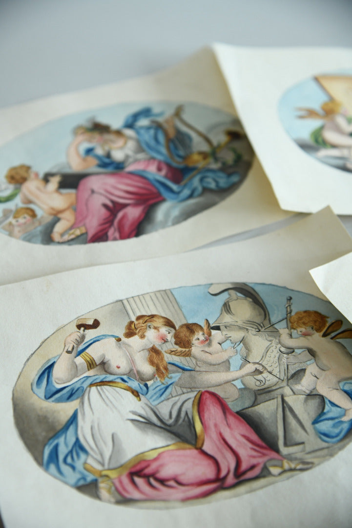 4 Unframed Classical Scenes