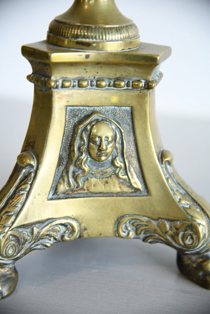 Large Continental Brass Pricket Candle Stick