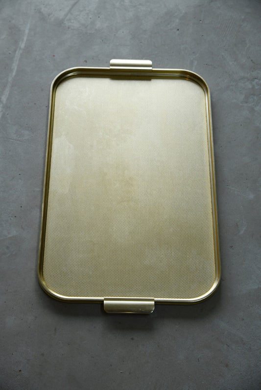 Large Vintage Carefree Gold Tone Cocktails Tray