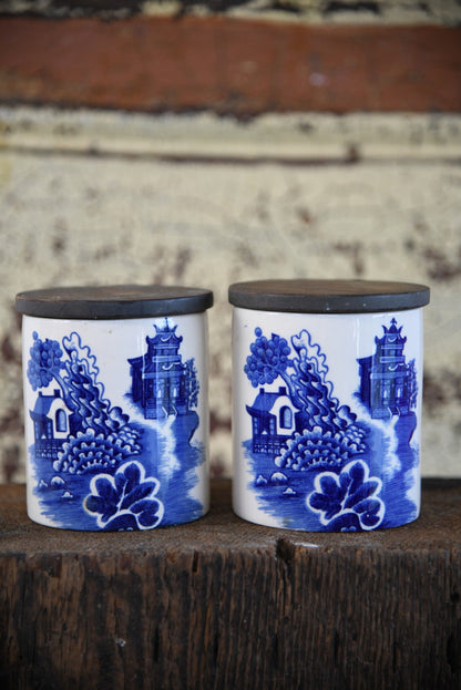 Pair Royal Cauldon Canisters