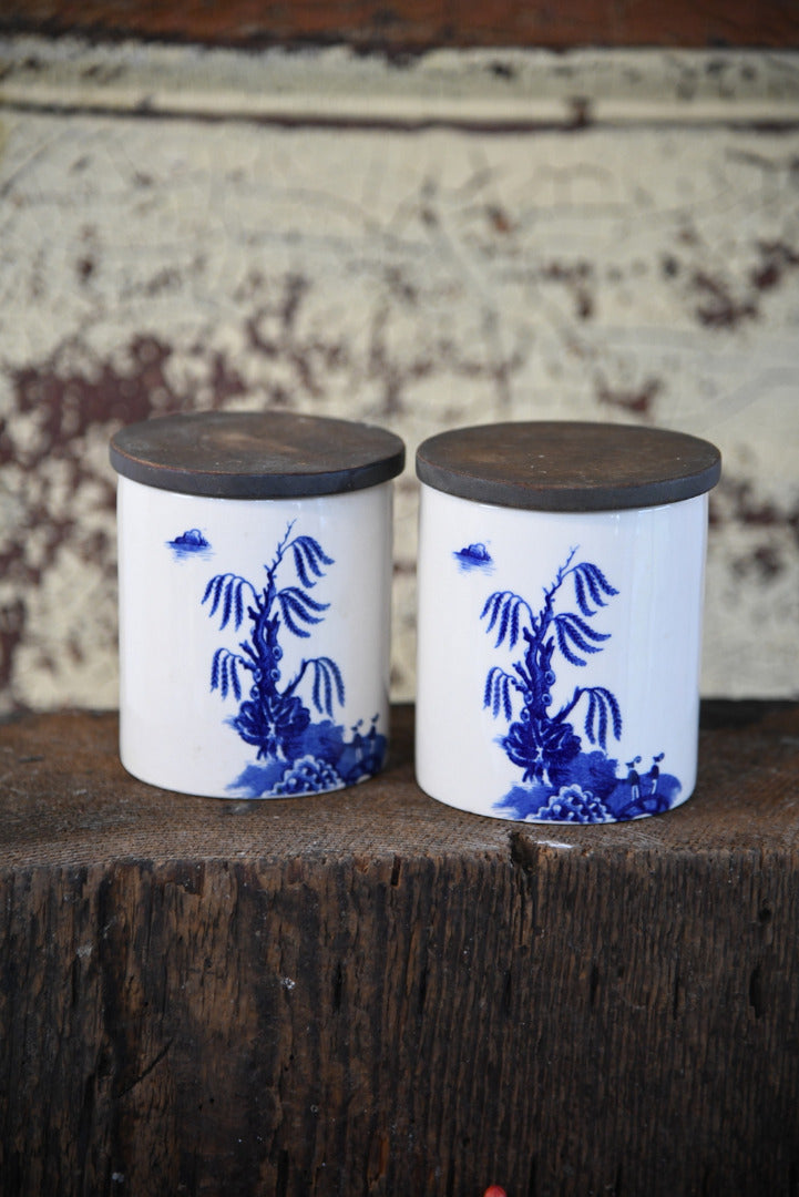 Pair Royal Cauldon Canisters