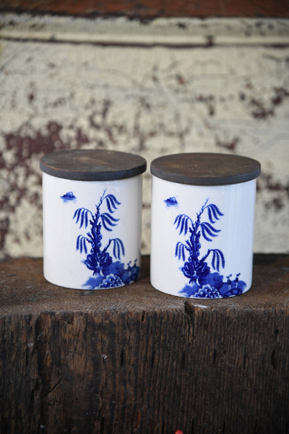 Pair Royal Cauldon Canisters