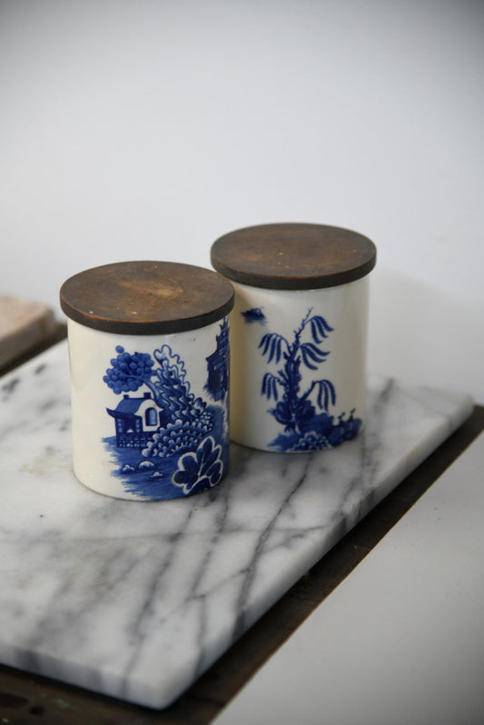 Pair Royal Cauldon Canisters