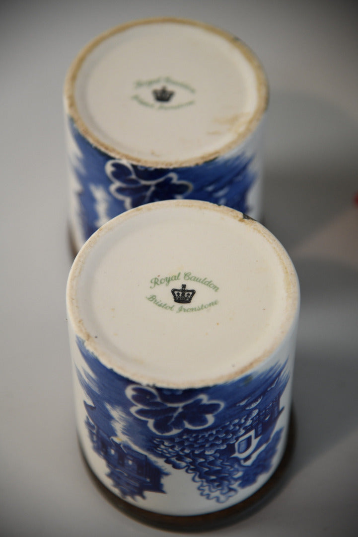 Pair Royal Cauldon Canisters