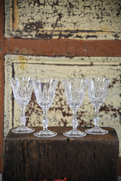 4 Cut Crystal Wine Glasses