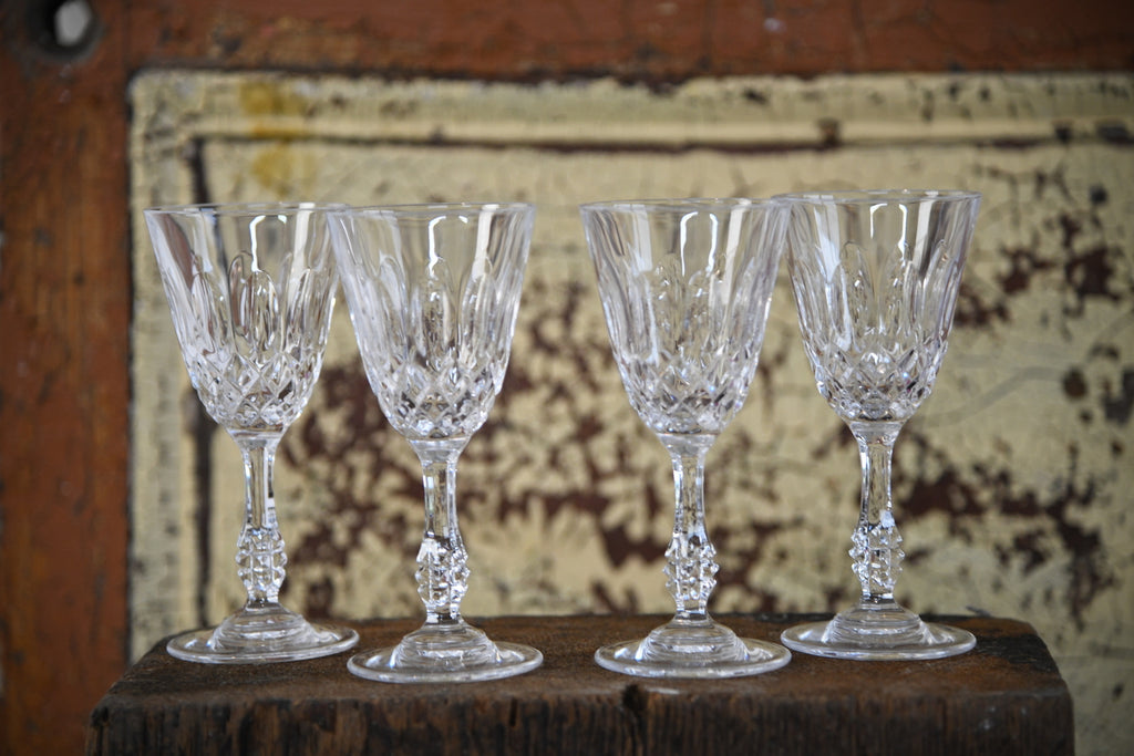 4 Cut Crystal Wine Glasses